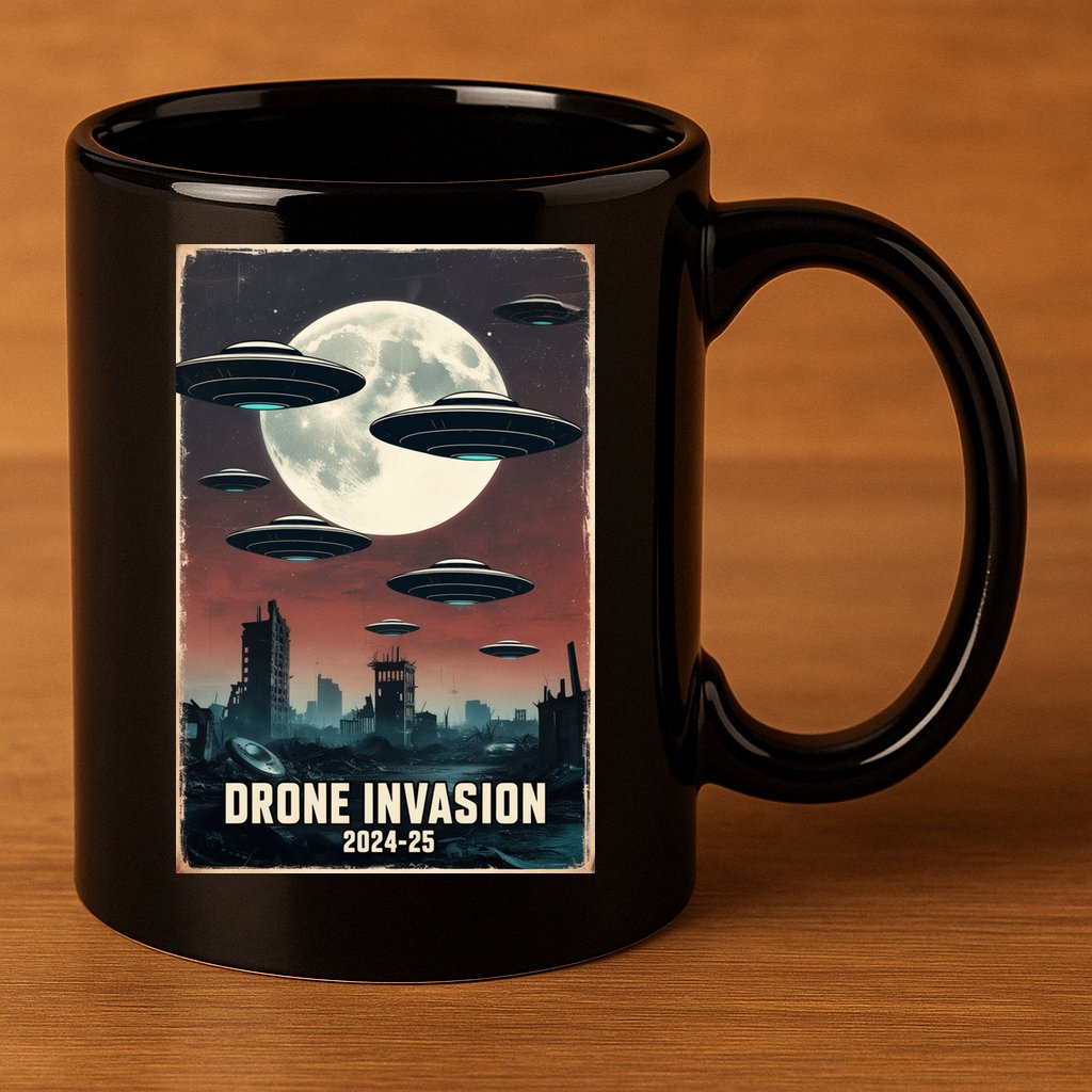 Drones New Jersey Ufo Uap Alien Invasion 11oz C Handle Ceramic Mug