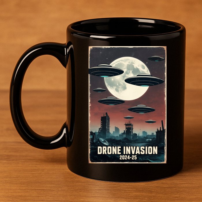 Drones New Jersey Ufo Uap Alien Invasion 11oz C Handle Ceramic Mug