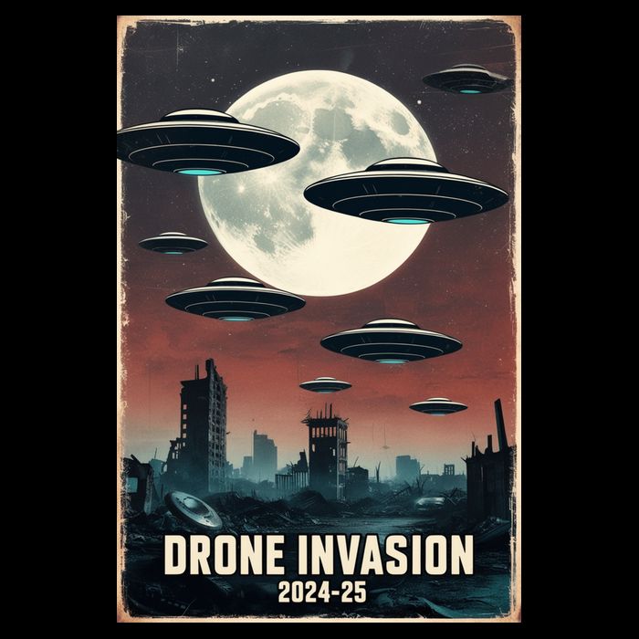 Drones New Jersey Ufo Uap Alien Invasion Drawstring Bag