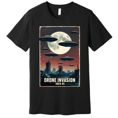 Drones New Jersey Ufo Uap Alien Invasion Premium T-Shirt