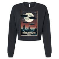 Drones New Jersey Ufo Uap Alien Invasion Cropped Pullover Crew