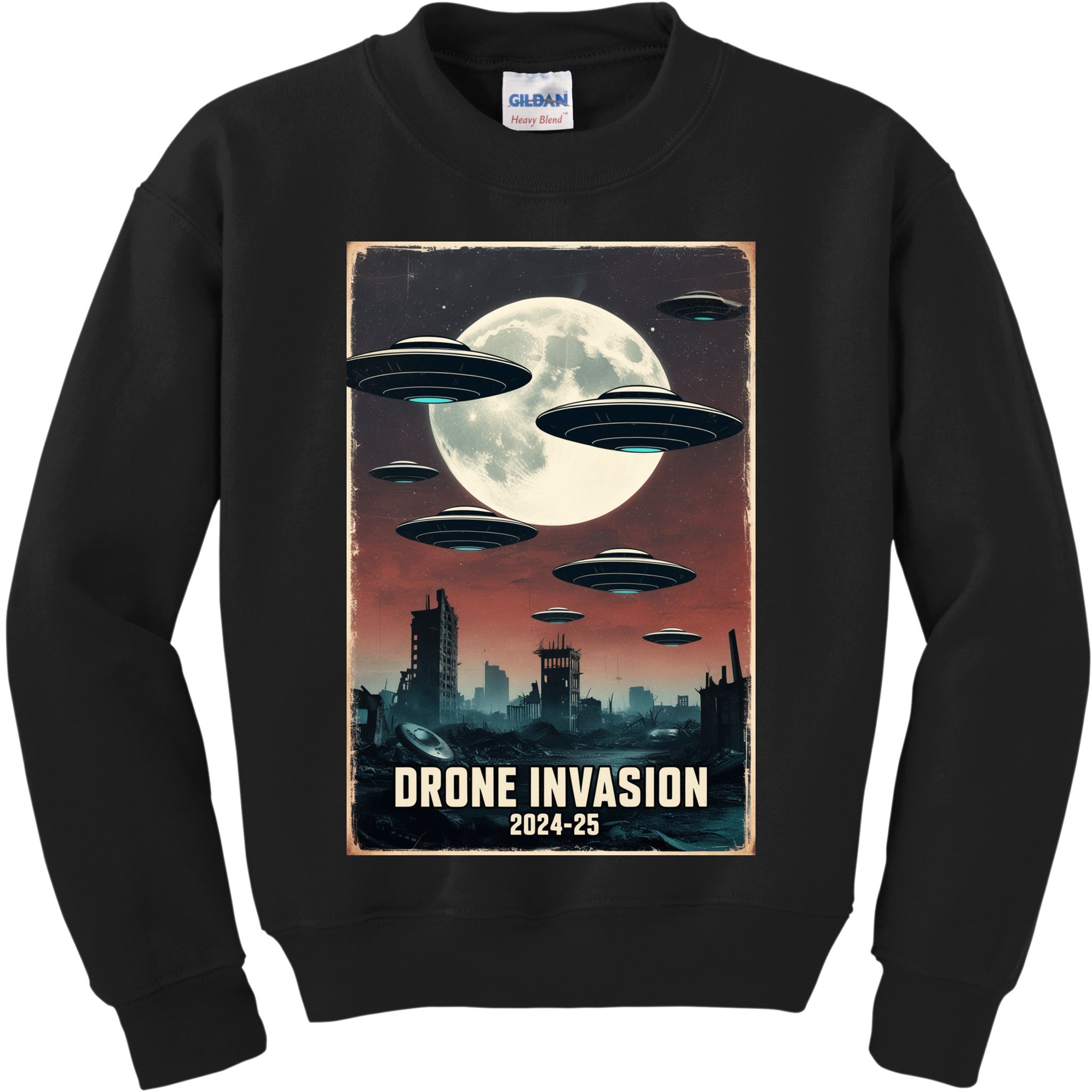 Drones New Jersey Ufo Uap Alien Invasion Kids Sweatshirt