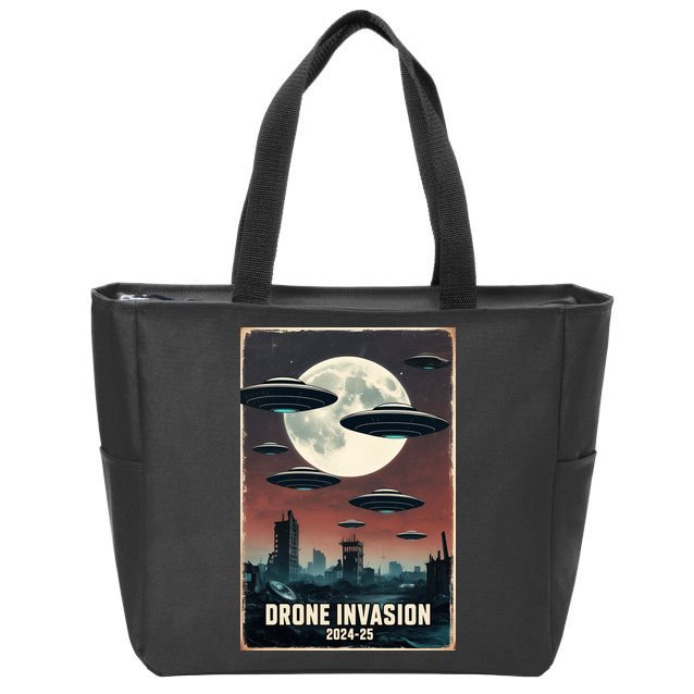 Drones New Jersey Ufo Uap Alien Invasion Zip Tote Bag