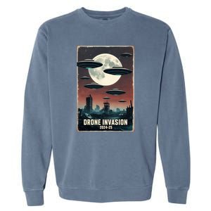 Drones New Jersey Ufo Uap Alien Invasion Garment-Dyed Sweatshirt