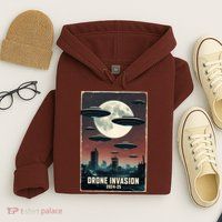 Drones New Jersey Ufo Uap Alien Invasion Hoodie