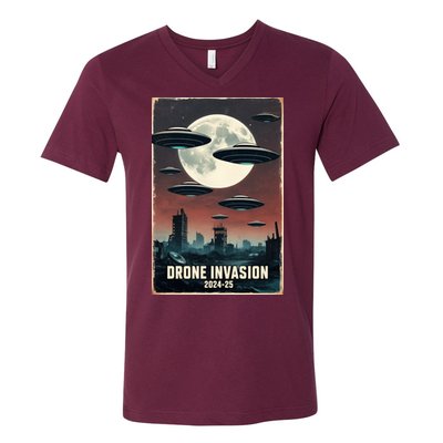 Drones New Jersey Ufo Uap Alien Invasion V-Neck T-Shirt