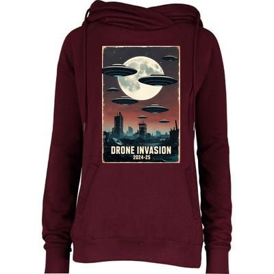 Drones New Jersey Ufo Uap Alien Invasion Womens Funnel Neck Pullover Hood