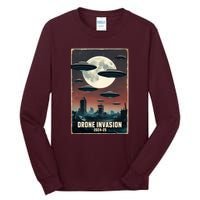 Drones New Jersey Ufo Uap Alien Invasion Tall Long Sleeve T-Shirt