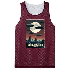 Drones New Jersey Ufo Uap Alien Invasion Mesh Reversible Basketball Jersey Tank