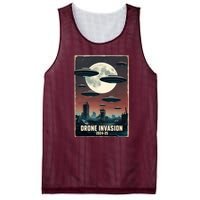 Drones New Jersey Ufo Uap Alien Invasion Mesh Reversible Basketball Jersey Tank