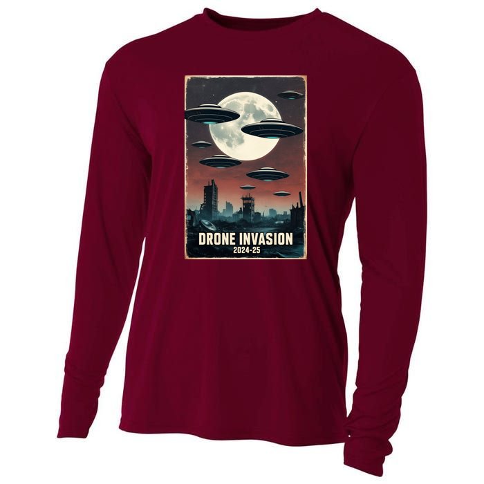 Drones New Jersey Ufo Uap Alien Invasion Cooling Performance Long Sleeve Crew