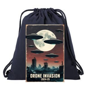 Drones New Jersey Ufo Uap Alien Invasion Drawstring Bag