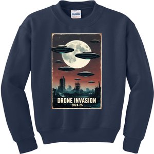 Drones New Jersey Ufo Uap Alien Invasion Kids Sweatshirt