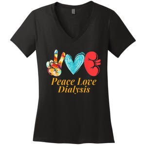 Dialysis Nurse Kidney Transplant Nephrology Women's V-Neck T-Shirt