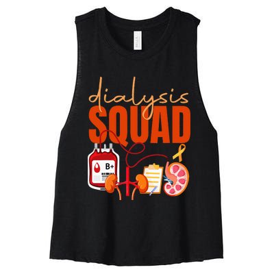 Dialysis Nurse Kidney Disease Nursing Staff Squad Women's Racerback Cropped Tank