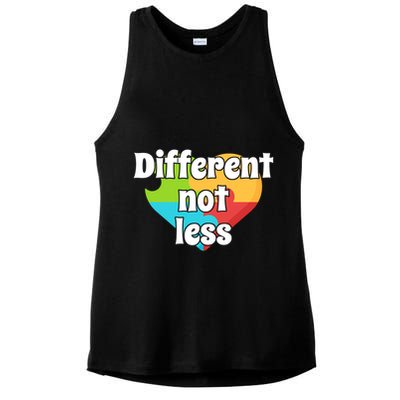 Different Not Less Autism Awareness Ladies PosiCharge Tri-Blend Wicking Tank