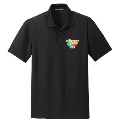 Different Not Less Autism Awareness Dry Zone Grid Polo