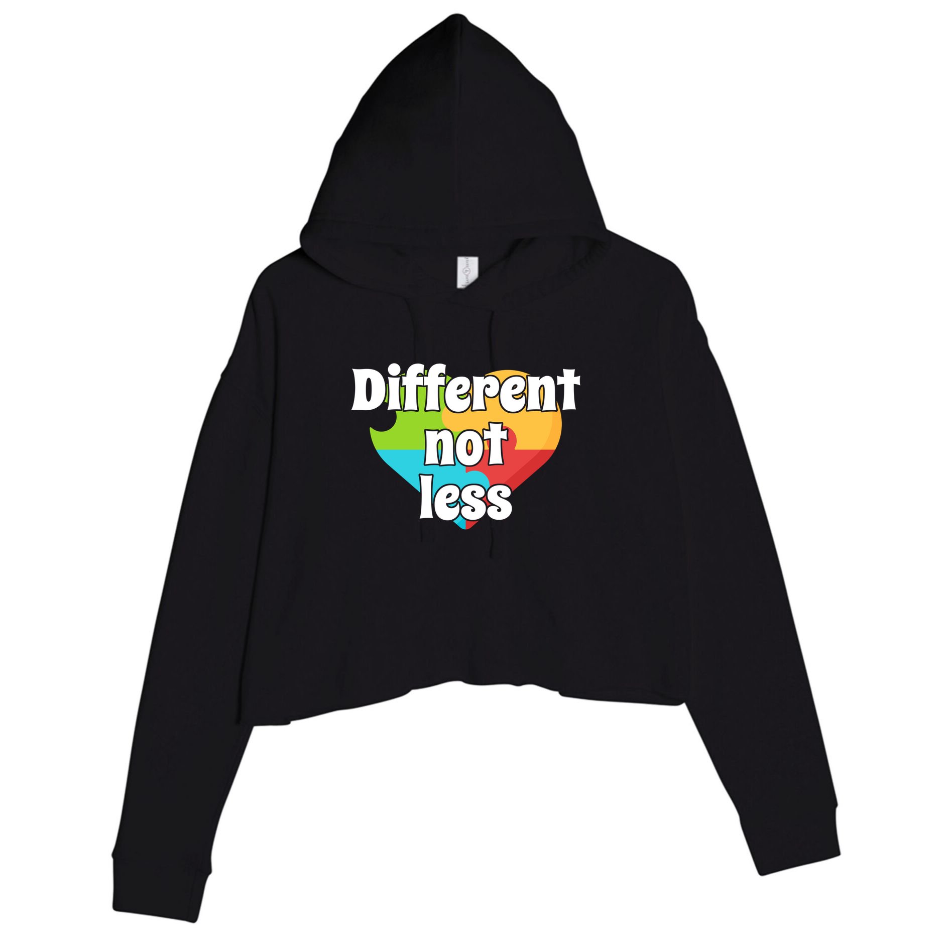 Different Not Less Autism Awareness Crop Fleece Hoodie