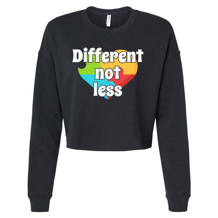 Different Not Less Autism Awareness Cropped Pullover Crew