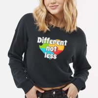 Different Not Less Autism Awareness Cropped Pullover Crew