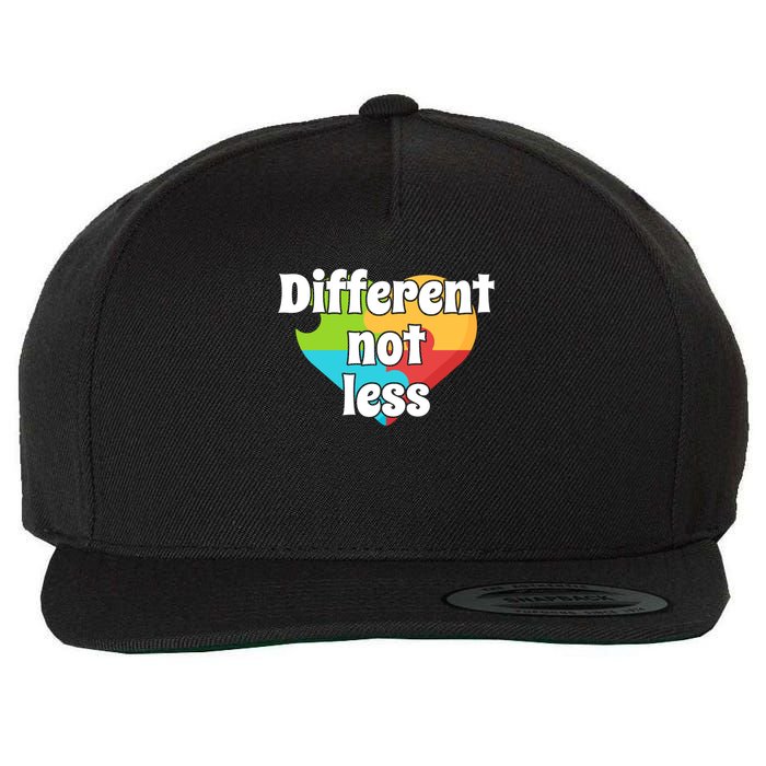 Different Not Less Autism Awareness Wool Snapback Cap