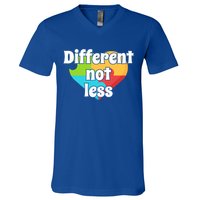 Different Not Less Autism Awareness V-Neck T-Shirt