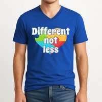 Different Not Less Autism Awareness V-Neck T-Shirt