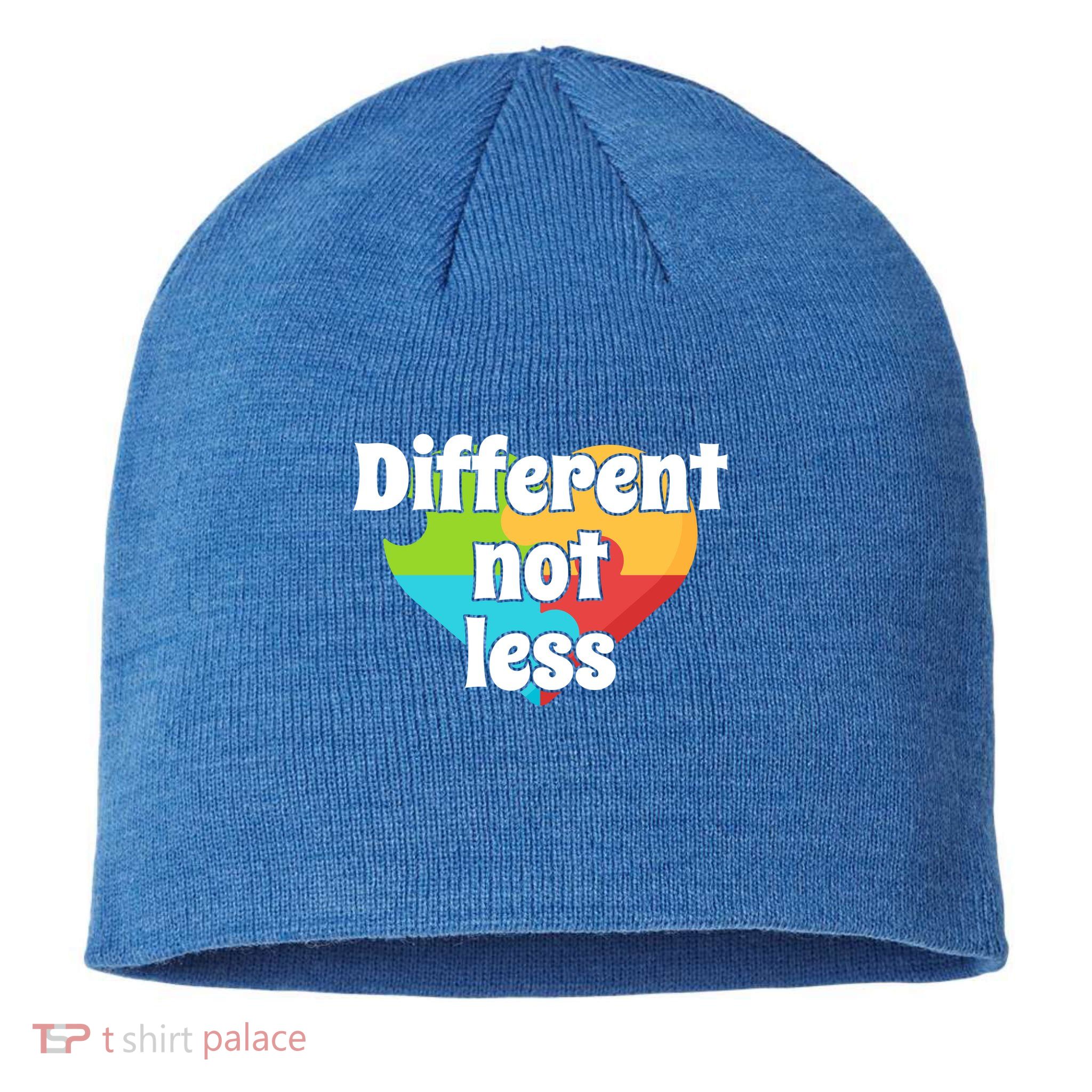 Different Not Less Autism Awareness Sustainable Beanie