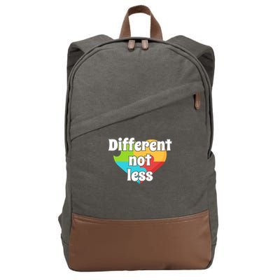 Different Not Less Autism Awareness Cotton Canvas Backpack