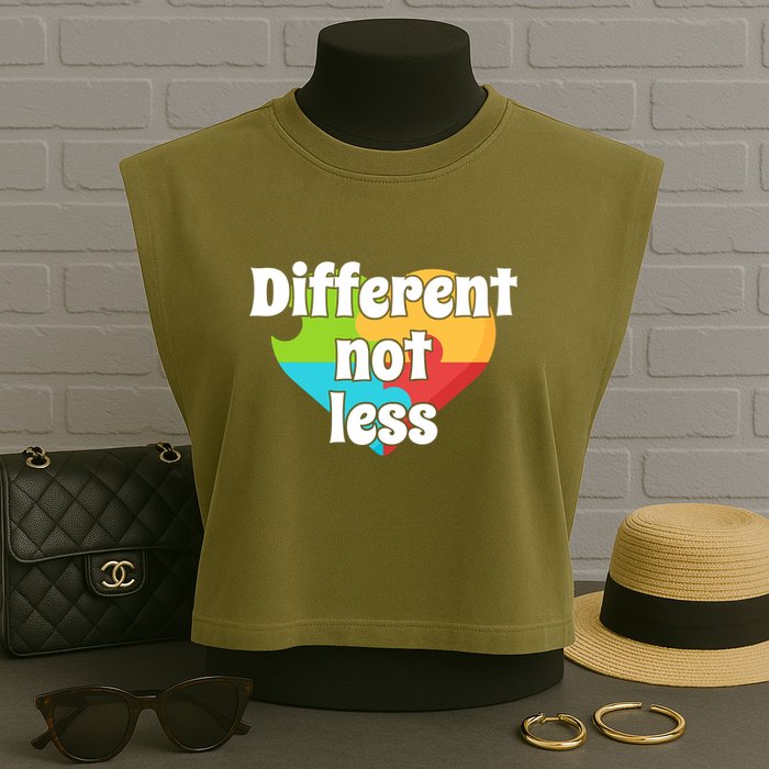 Different Not Less Autism Awareness Garment-Dyed Women's Muscle Tee