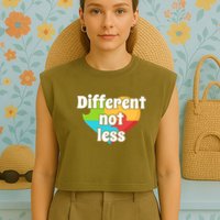 Different Not Less Autism Awareness Garment-Dyed Women's Muscle Tee