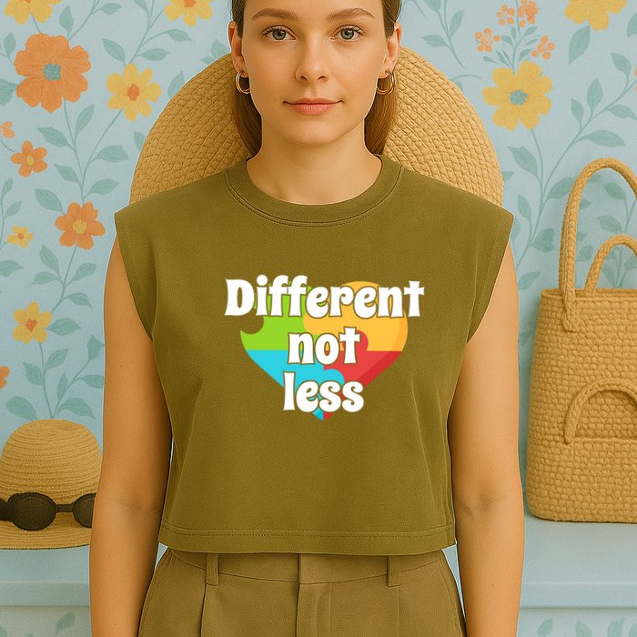 Different Not Less Autism Awareness Garment-Dyed Women's Muscle Tee