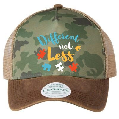 Different Not Less Autism Awareness Gift Legacy Tie Dye Trucker Hat