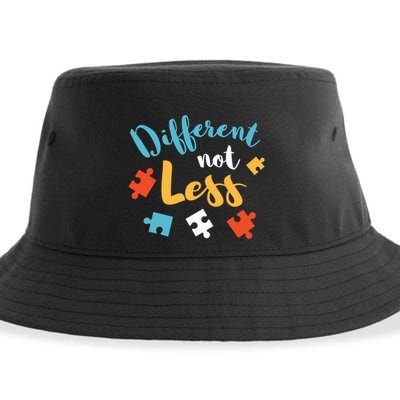 Different Not Less Autism Awareness Gift Sustainable Bucket Hat