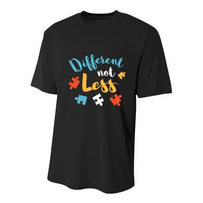 Different Not Less Autism Awareness Gift Youth Performance Sprint T-Shirt