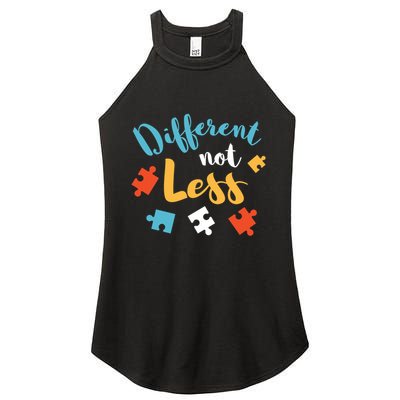 Different Not Less Autism Awareness Gift Women's Perfect Tri Rocker Tank