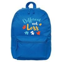 Different Not Less Autism Awareness Gift 16 in Basic Backpack