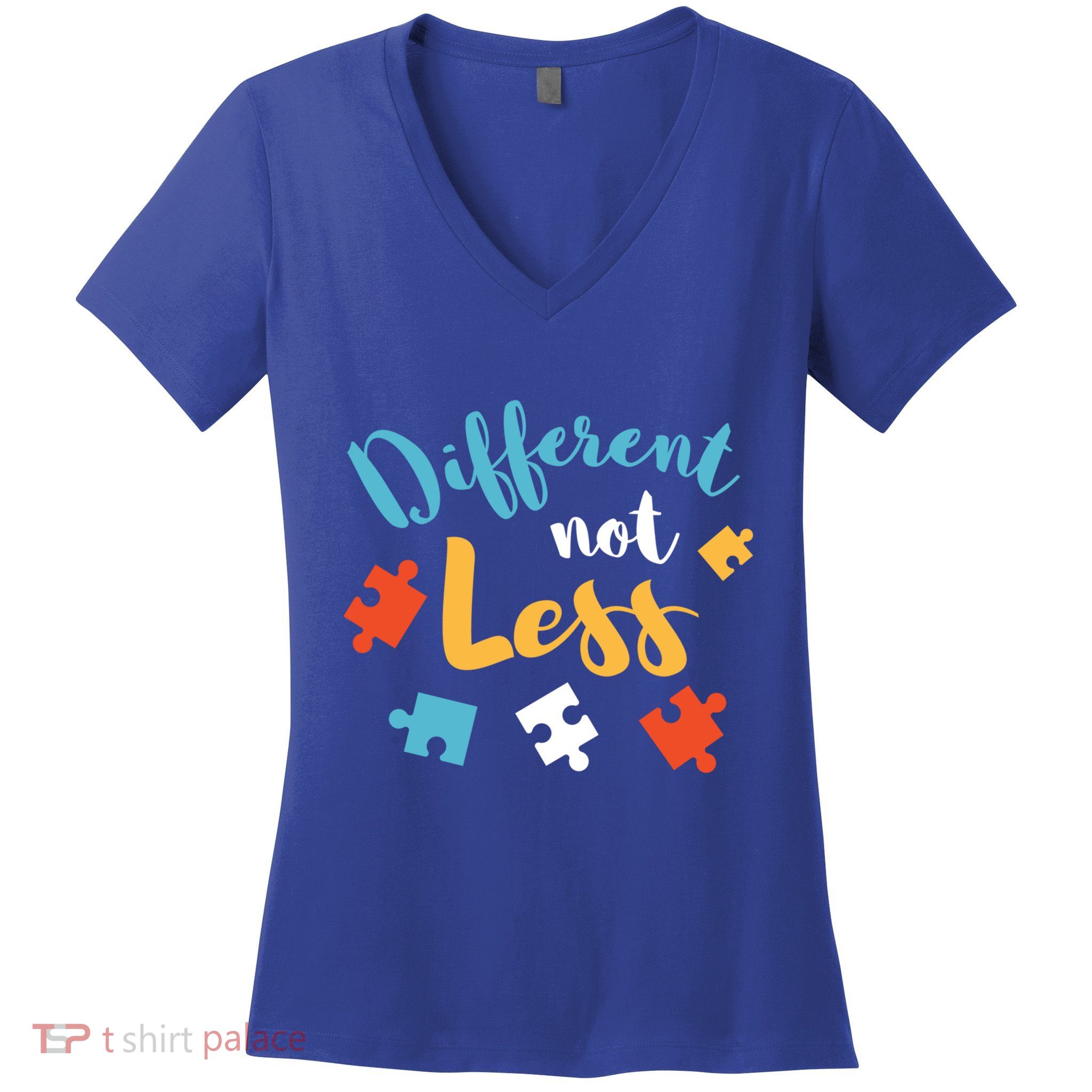 Different Not Less Autism Awareness Gift Women's V-Neck T-Shirt