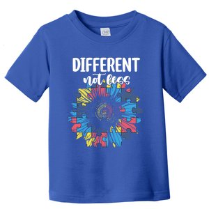 Different Not Less Sunflower Autism Puzzle Awareness Month Gift Toddler T-Shirt