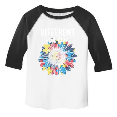 Different Not Less Sunflower Autism Puzzle Awareness Month Gift Toddler Fine Jersey T-Shirt