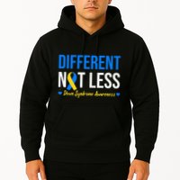 Different Not Less World Down Syndrome Awareness Day Ribbon Hoodie