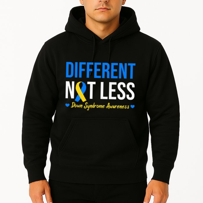Different Not Less World Down Syndrome Awareness Day Ribbon Hoodie