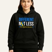 Different Not Less World Down Syndrome Awareness Day Ribbon Hoodie