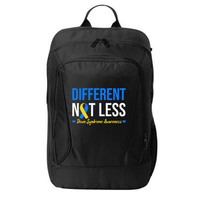 Different Not Less World Down Syndrome Awareness Day Ribbon City Backpack