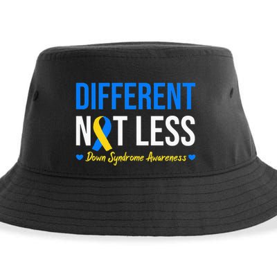 Different Not Less World Down Syndrome Awareness Day Ribbon Sustainable Bucket Hat