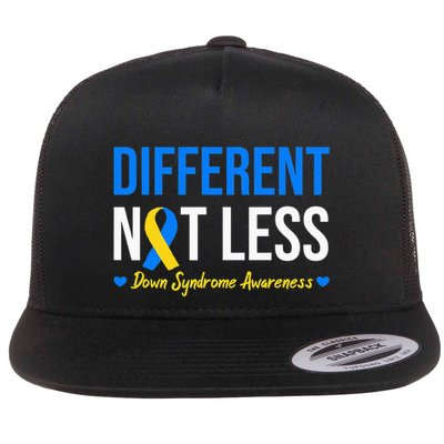Different Not Less World Down Syndrome Awareness Day Ribbon Flatbill Hat