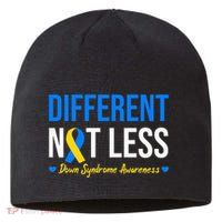 Different Not Less World Down Syndrome Awareness Day Ribbon Sustainable Beanie