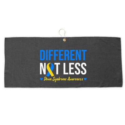 Different Not Less World Down Syndrome Awareness Day Ribbon Large Microfiber Waffle Golf Towel