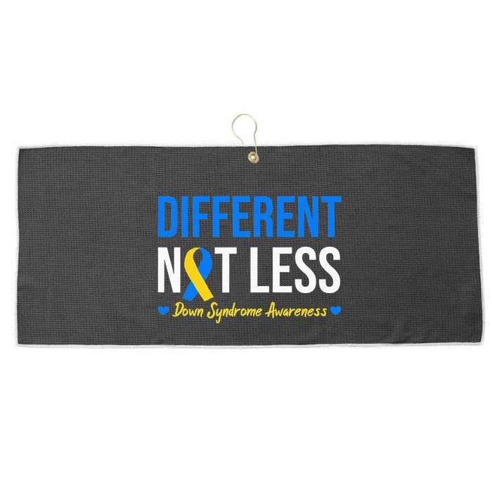 Different Not Less World Down Syndrome Awareness Day Ribbon Large Microfiber Waffle Golf Towel
