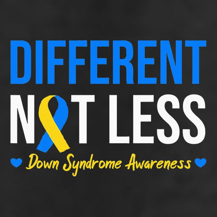 Different Not Less World Down Syndrome Awareness Day Ribbon Large Microfiber Waffle Golf Towel